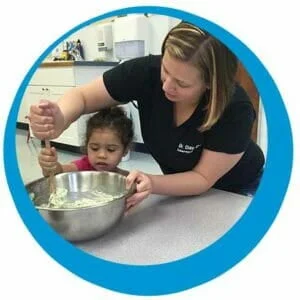 teacher toddler cooking