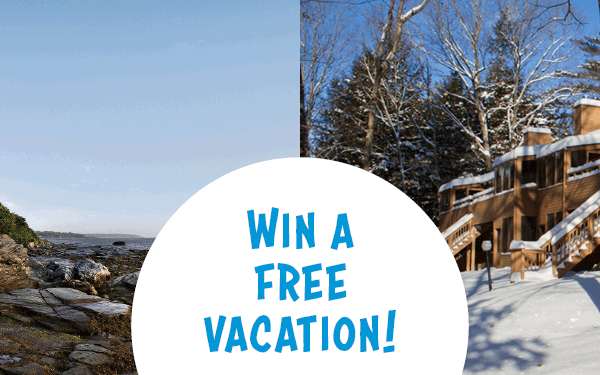 TWO contests for our employees: win a week's vacation in Ashland, NH or Jamestown, RI